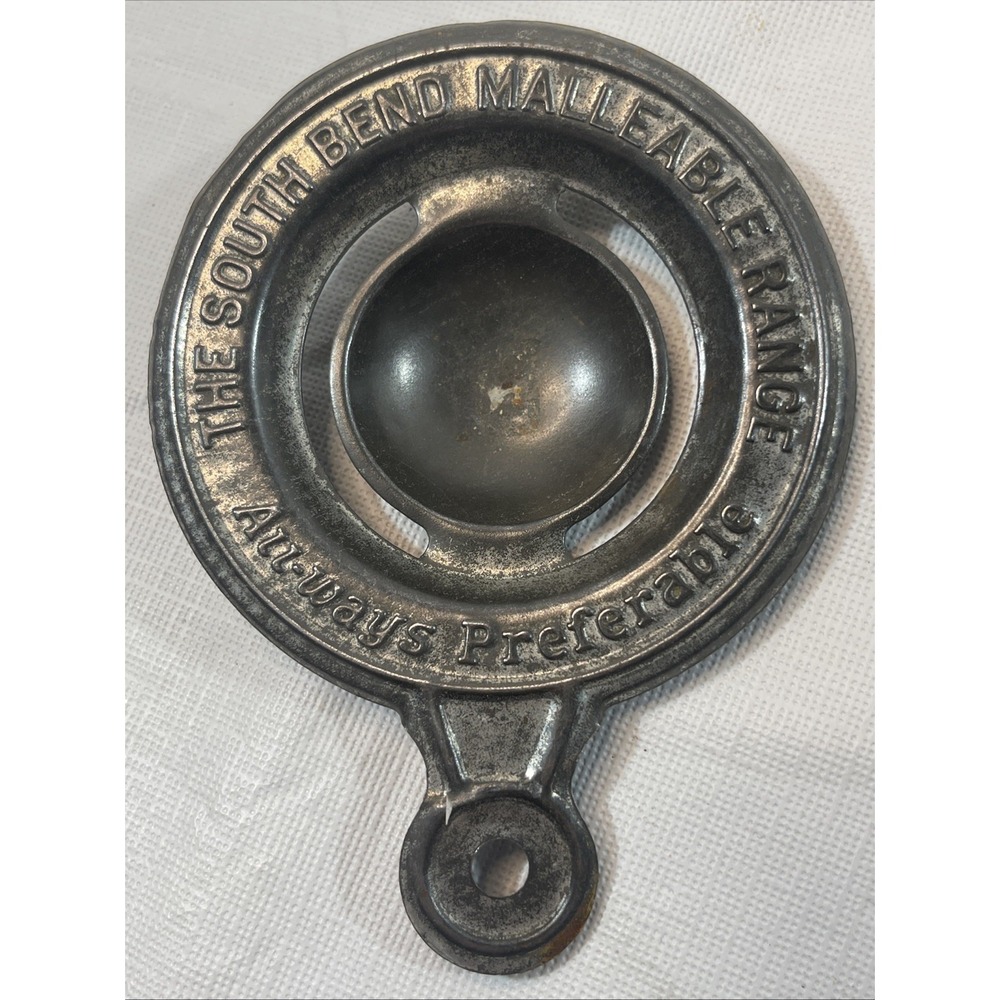 Vintage South Bend Malleable Range Advertising Metal Tea Strainer 4in